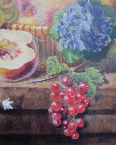 XIXe siècle - Nature morte aux fruits, gouache XIXe siècle