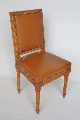 Louis XVI - Six chaises Louis XVI estampillées Tilliard