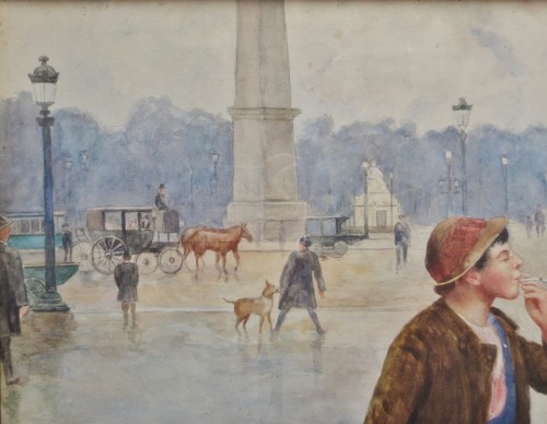 Tableaux et dessins Dessin, Aquarelle & Pastel - Paul Chocarne Moreau (1855-1930) - Les petits vendeurs de rue