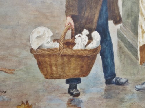 Paul Chocarne Moreau (1855-1930) - Les petits vendeurs de rue - 