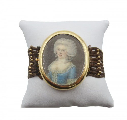 Bracelet or et cheveux, XVIIIe siècle