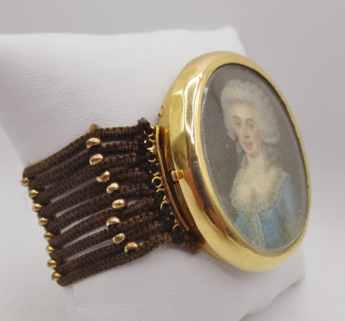 Bijouterie, Joaillerie Bracelet - Bracelet or et cheveux, XVIIIe siècle