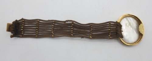 XVIIIe siècle - Bracelet or et cheveux, XVIIIe siècle