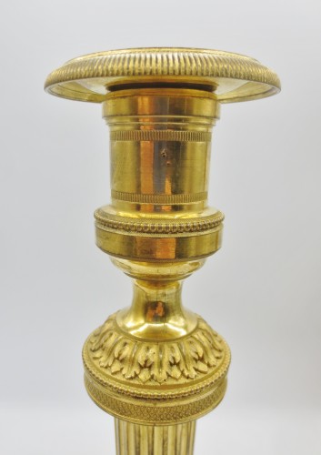 XVIIIe siècle - Paire de flambeaux Louis XVI