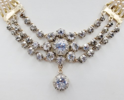 Collier de perles en or et argent, XIXe siècle - Anne Besnard