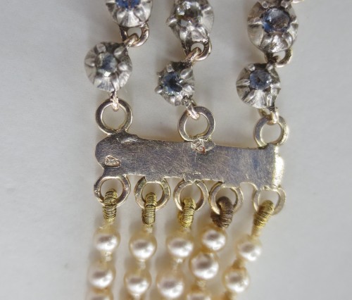 XIXe siècle - Collier de perles en or et argent, XIXe siècle