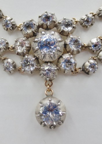 Collier de perles en or et argent, XIXe siècle - 