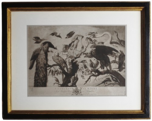 Gravure XVIIIe siècle, « A Concert of Birds »