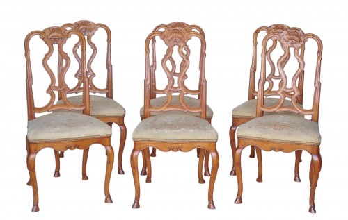 Suite de six chaises, Venise milieu XVIIIe siècle