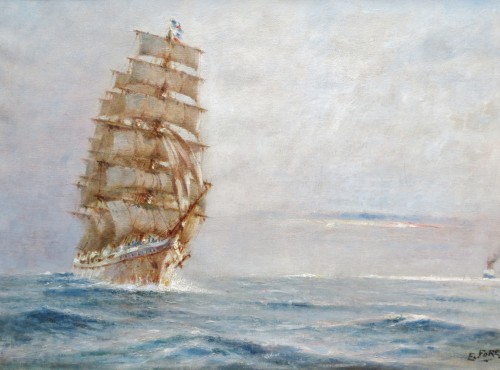 Antiquités - Pierre Forest (1881-1971) - Trois mats naviguant