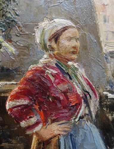 Tableaux et dessins Tableaux du XXe siècle - Henri Pontoy (1888-1968) scène de marché Afrique du Nord