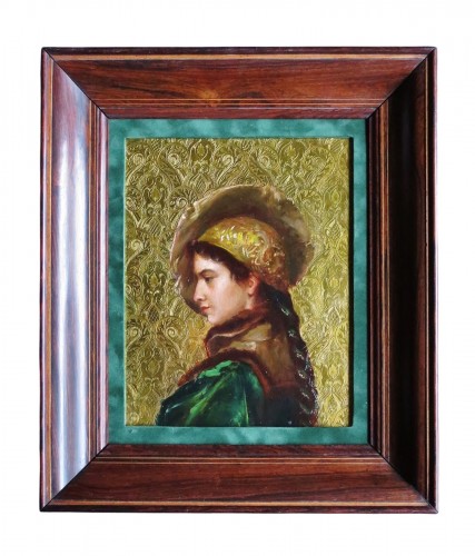 Portrait de jeune femme, école russe du XIXe siècle