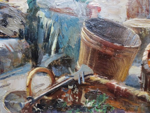 Antiquités - Henri Pontoy (1888-1968), scène de marché en Afrique du Nord