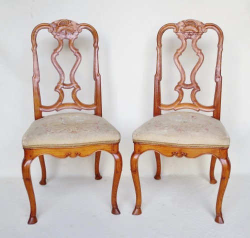 Suite de six chaises, Venise milieu XVIIIe siècle - Sièges Style 