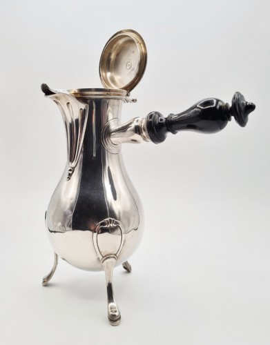 Antiquités - Grande verseuse tripode, Paris 1er Coq 1798-1809