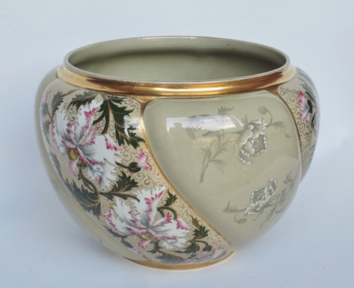 Vasque Art Nouveau en faïence - Céramiques, Porcelaines Style Art nouveau