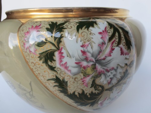 Antiquités - Vasque Art Nouveau en faïence
