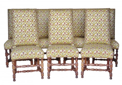 Ensemble de sept chaises d'époque Louis XIII
