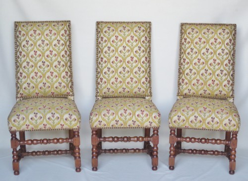 Ensemble de sept chaises d'époque Louis XIII - Sièges Style Louis XIII