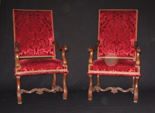 French Pair of Louis XIV armchairs - Seating Style Louis XIV