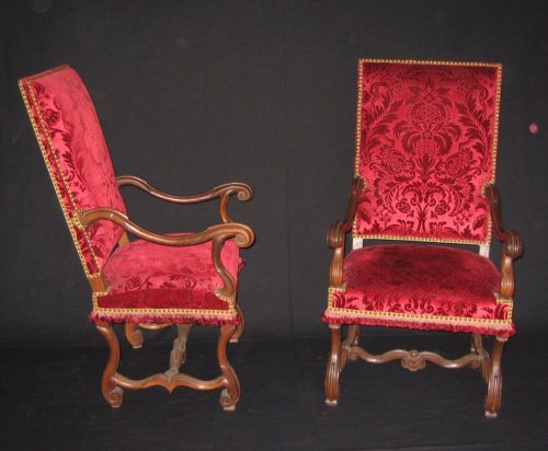 Louis XIV - French Pair of Louis XIV armchairs