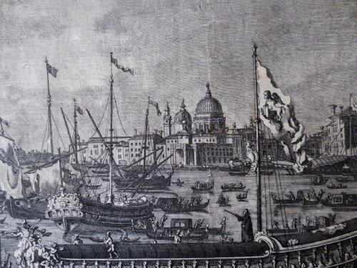 Le mariage avec la mer, gravure d'après Canaletto, XVIIIe siècle - 