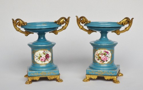 Cassolettes en porcelaine, attribuées à Jacob Petit - Objet de décoration Style Restauration - Charles X