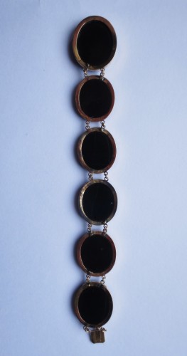 Bracelet, micro-mosaïque et onyx noir, monté or - 