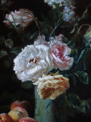 Bouquet de fleurs - C. Gontier, XIXe siècle - Tableaux et dessins Style 