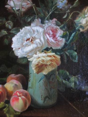 Antiquités - Bouquet de fleurs - C. Gontier, XIXe siècle