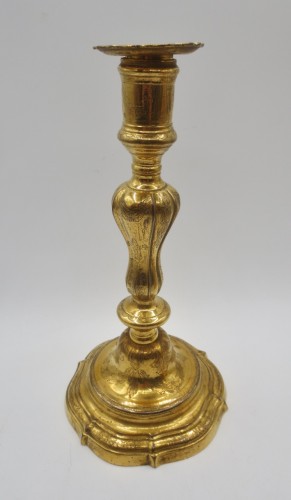 Paire de flambeaux e bronze doré, XVIIIe siècle - Anne Besnard