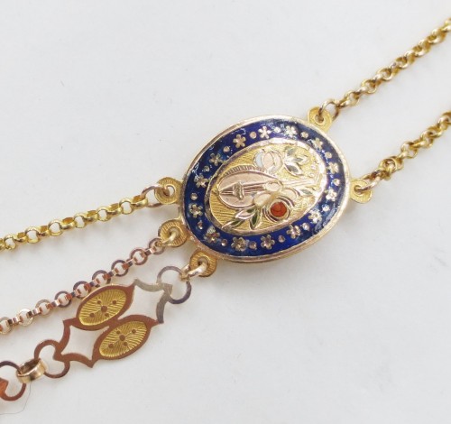 Antiquités - Gold slavery necklace, Normandy early 19th century