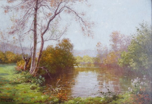 Antiquités - Landscape with a pond - René His (1877-1960)