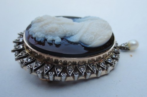 Broche camée en Agate, époque Restauration - Restauration - Charles X