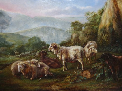 Antiquités - Paysage aux moutons - Attribué à Balthasar Paul meganck (1755-1826)