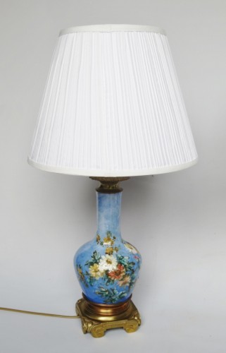 Luminaires Lampe - Lampes en barbotine au décor impressionniste