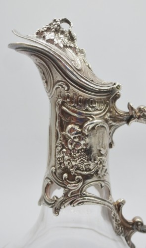 XXe siècle - Aiguières en cristal et bronze argenté