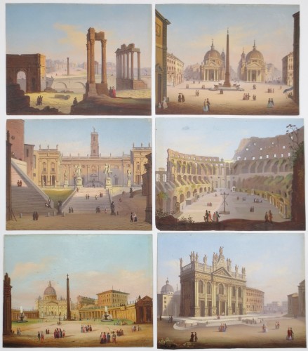 Views of Rome, 19th century - Paintings & Drawings Style 