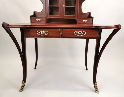 Antiquités - Louis Majorelle - Bureau Art Nouveau "Aux trèfles"