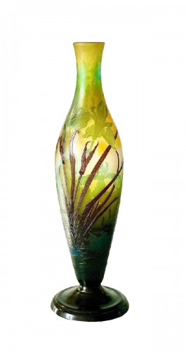 Emile Gallé - Art nouveau vase &quot;Iris and Water Lilies