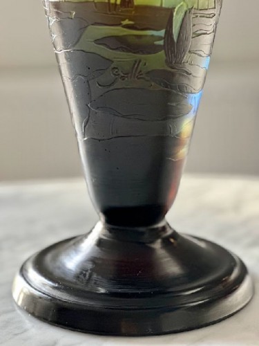 Emile Gallé - Vase Art nouveau "Iris et Nymphéas" - Art nouveau