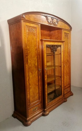 Art nouveau - Bookcase &quot;Algues et Coquillages&quot; Art nouveau Ecole de Nancy