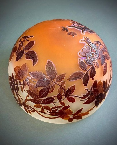 20th century - Emile Gallé - Art Nouveau Mushroom Lamp &quot;Aux Roses&quot;