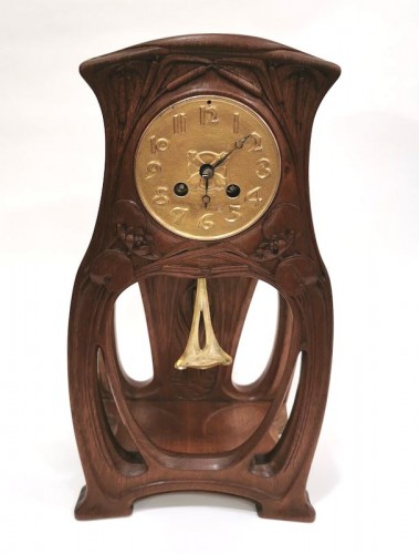 Art nouveau clock &quot;Aux Nénuphars - Horology Style Art nouveau