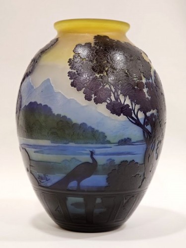 Emile Gallé - Vase Art nouveau " Le Lac de Come" - Verrerie, Cristallerie Style Art nouveau