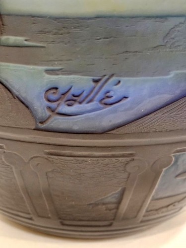 XXe siècle - Emile Gallé - Vase Art nouveau " Le Lac de Come"