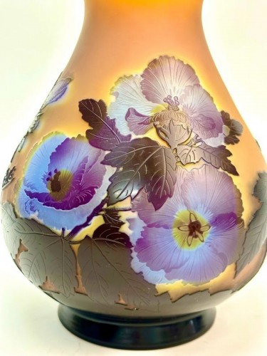 Art Déco - Emile Gallé - Important Vase "Hibiscus"