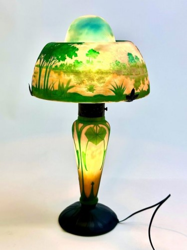 Luminaires Lampe - Daum - Lampe champignon "Paysage Lacustre"