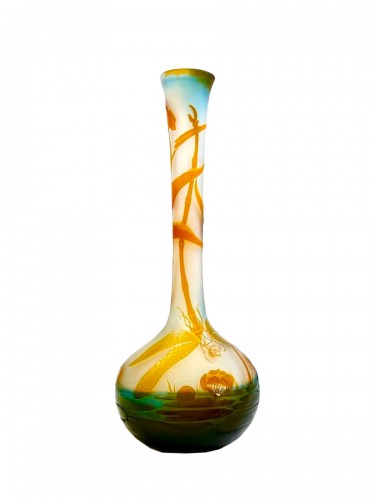 Emile Gallé - Important Vase art nouveau "Libellule"