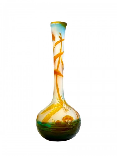 Emile Gallé - Important Vase Art nouveau "Libellule"